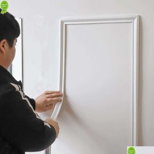 Wall Stickers Self-Adhesive Waterproof Skirting Waistline Tv Background Frame 3D Foam Border Edge Pressing Strip For Home Decoration Dhzxi