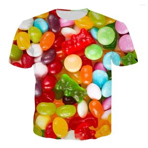 Erkek Tişörtleri Yaz Erkek Kadın Renkli Şeker Deseni Baskı 3D T-Shirt Çocuklar Yetişkin Spor Açık Mekan Giyim Gömlek Moda Tshirt