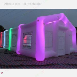 Toptan aktiviteler 12x6m beyaz şişme düğün evi vip oda ticari LED parlayan dev kayan fuee parti çadırı renkli şerit ışıkları