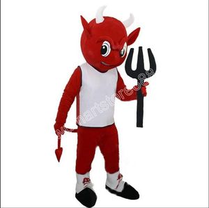 Yeni çizgi film Angry Devil Maskot Kostümleri Cadılar Bayramı Noel Etkinliği Rol Yapma Kostümleri Rol Oyun Elbise Kürk Set Kostüm