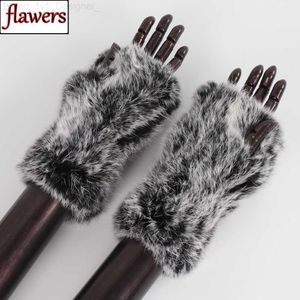 GRACE GM, Лидер продаж, женские натуральные вязаные теплые настоящие варежки, русские женские зимние перчатки из натурального кроличьего меха, L230804 DBG B