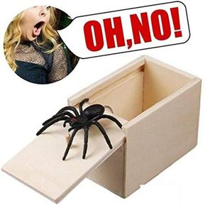 Деревянная шутка паука Scare Box спрятана в случае, если Trick Play Joke Scarebox Gag Toy