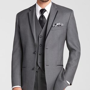 Erkekler Gri Business Düğün Smokin Damat İçin Smokin 3 Parçalı Özel Adam Pantolonlu Erkek Moda Kostüm Ceket DEĞİŞTİRME