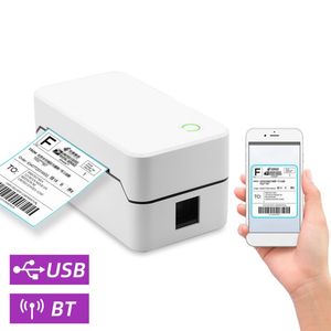 80mm USB Shipping Label Printer with Auto Cutter, Desktop Direct Thermal Printing, Wired Connection, Supports 1D/2D Barcode Printing for Tags