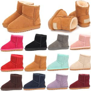 Австралия классические дети Ultra Mini Short Boots Girls Winter Snow Boot Designer Baby Kid Youth Uggi обувь для малышей Uggitys WGG теплые пушистые кроссовки каштан 97EP#