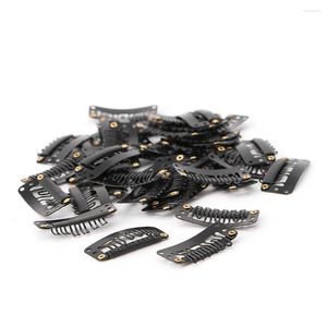 Saç klipsleri 40 PCS 32mm Siyah Snap Metal Uzantılar için Klips