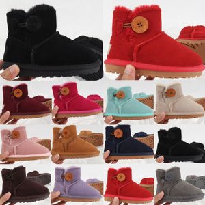 Kids Australia Mini Bailey Classic Button II Boots Children Girls Snow Boot Fur Winter Warm ugglies Youth Big Kid Shoes Toddler wggs Baby Booties Ches y0zQ#