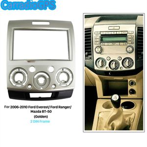 2006-2010 için Altın 2 Din Araba Radyo Fasyası Ford Everest Ranger Mazda BT-50 Ses Kapağı Dash Kit DVD Frame Panel251D