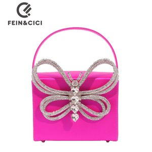 Вечерние сумки с бабочкой бабочка в лук вечерняя сумка женщин дизайнерская винтажная вечеринка маленькая лопатка сумочка розовая черная синяя 230804
