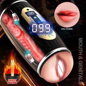 Masajcı Yetişkin Erkek Mastürbasyon Kupası Oral Gerçek Vajina Silikon Pusssy Blowjob Makinesi İnsan Mastubators Aracı