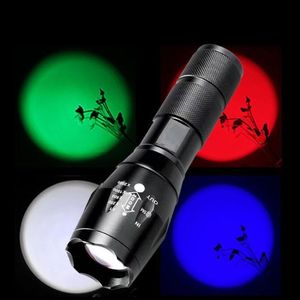 Güçlü T6 El feneri Beyaz Sarı Mavi Kırmızı UV 6 Gem Amber Yeşim Kimliği İçin Işık El Fenerleri 365NM 395NM LED Meşale Fotoğrafçılığı RGB LAMBA