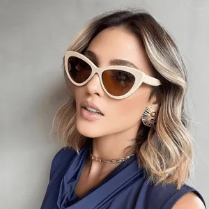 Солнцезащитные очки 2023 летние женщины сексуальные ретро -котенок кошачьи глаза дизайнеры бренда. Женщина цветные очки UV400