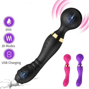 Güçlü büyük asa vibratör çift kafa titreşimli anal dildos kadınlar için 18 g-spot klitoris stimülatörü yetişkin malzemeleri