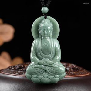 Kolye Kolyeler Birmanya Jade Buda Buda Moda Musluk Mücevher Tase Tasarımcısı Gerçek Doğal Kolye Jadeite Takılar yeşil değerli taşlar Emerald