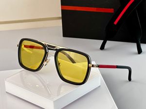 Luxus-Sonnenbrille für Herren, quadratische Sonnenbrille, Top-Herren-Boutique, erstklassige Qualität, HD-Authentik-Gläser, kleines rotes Logo an den Bügeln, Herren-Designer-Brille, Damen-Brille