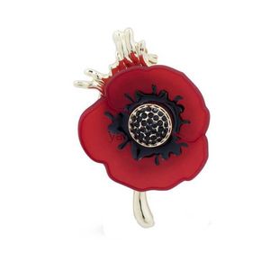 Pimler Broşlar Hatıra Broşlar Epaulettes Kırmızı Haşhaş Çiçek Korsage İngiliz Prensesi Kate Broş Mücevher Kadın Broch Pin Moda Yeni HKD230807