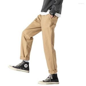 Erkek pantolon moda elastik bel katı büyük boy erkek kargo eşofman yan cep düz rahat uzun pantolonlar a74