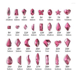 Nail Art Decorations Wholesale Rose Red Multi Style Flat Back Rhinestone Special Shaped Crystals Stones 3D Personalized Decoration