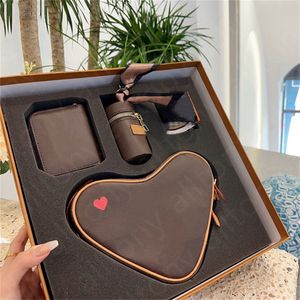 Moda bolsa tiracolo estampada simples designer bolsa de ombro feminina lazer comutador marca de luxo bolsa de ombro em forma de coração embalagem de caixa de presente