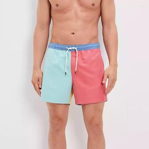 Pantaloncini da uomo Pantaloni da spiaggia Uomo Taglie forti Sport Fitness Match Color Casual Five Minute Swim Sand Hawaii Surfing Motion Ins