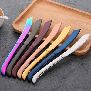 2 pçs/conjunto conjunto de utensílios de mesa ocidentais cabo longo colher de aço inoxidável garfo garfo faca faca de metal sopa serviço de mesa ferramenta de jantar
