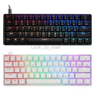 Skyloong GK61 61 Tuşlar Oyun Mekanik Klavye USB Kablolu RGB Back Litth Gamer Masaüstü Tablet Dizüstü Bilgisayar SK61 HKD230808 için Mekanik Klavye