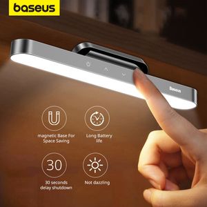 Other Home Decor Baseus Night Light Hanging Magnetic LED Table Lamp Stepless Dimming Desk Rechargeable Cabinet For Bedroom Kitchen 230807