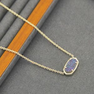 Yeni Mavi Mor Druse Kolye Kolyeleri Kolye Gerçek 18K Altın Kaplama Dangles Glitter Mücevherler Mektup Hediye Ücretsiz Toz Çantası