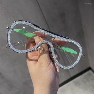Güneş Gözlüğü Anti Mavi Hafif Gözlükler Koreli Versiyon Çift Işın Kurbağı Ayna Hem Erkekler ve Kadınlar İçin El Yapımı Elmas Kakma