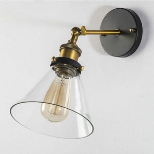 Duvar lambası Vintage Endüstriyel Edison Lambaları Amerikan berrak cam abajur ışık kapalı aydınlatma Yatak odası apliki için 110V 220V