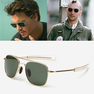 Aoron Top Quality EUA Força Aérea Aviação Militar Homem Polarizou óculos de sol que impulsionam os óculos de sol Oculos de sol Masculino L230808
