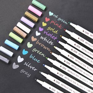 İşaretler 10 Renk STA Fineliner Metalik Marker Kalem Astarı Kilitli Kalemler Fırça Fırça Listesi Okul Kırtasiye Sanat Malzemeleri 230807