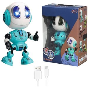 Electric/RC Animals Smart Talking Robot Kids Toy Head Head Touch Sensor Robot DIY USB Electric Toy Электронная съемная кукла Маленькая светодиодная сплава Robot 230808