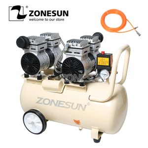 Zonesun 750 w 50 l cobre puro tipo pistão mudo sem óleo compressor de ar para carpintaria dentária portátil bomba de ar portátil