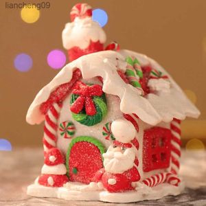 Noel Gingerbread Küçük Ev Yaratıcı Noel Ağacı Dekorasyonları Asılı Süs Navidad Ev için Noel Dekorasyonları 2023 L230620