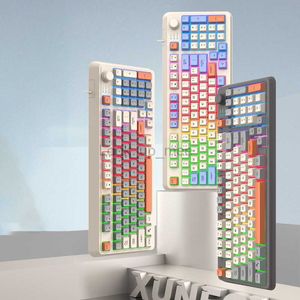 98 Anahtar Oyun Kablolu Klavye Mekanik Düğmesi Renkli Arka Işık Masaüstü Bilgisayar Aksesuarları HKD230808