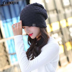 Berets Fashion Мужчины Женщины теплые снежные зима повседневные шапочки твердые 4 цвета