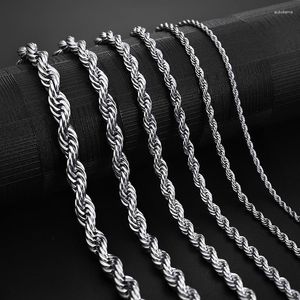 Tartışmalar 925 Gümüş 2/3/4mm 16-24 inç Halat Zincir Kolye Erkekler Moda Punk Düğün Partisi Hediyeleri Takı