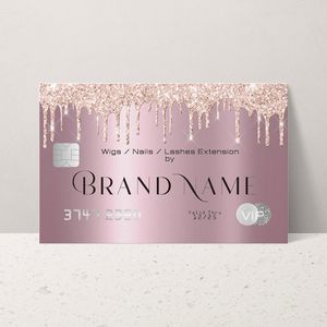 Business Card Files Glitter Golden Own Design Paper Loyalty Cards for Packing Professional Custom Printer Your Order Beauty Makeup Girl 230808