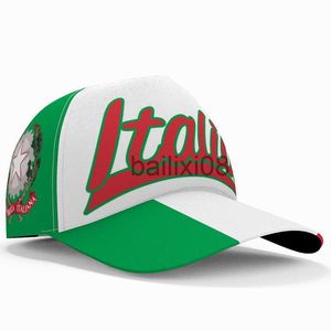 Ball Caps İtalya Beyzbol Kapağı 3D Ücretsiz Özel İsim Takımı Italyana Hats ITA Ülke Seyahat Balıkçılık İtalyan Milleti Italia Flag Headgear J230807