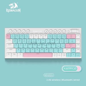 Teclado mecânico Redragon 60% RGB sem fio Bluetooth/2,4 GHz/com fio Tri-Mode Ultrafino, baixo perfil, teclado para jogos para jogadores HKD230808