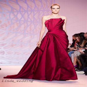 Zuhair murad haute couture gece elbiseleri askısız zemin uzunluğu uzun resmi akşam parti elbiseleri vestidos de fiesta216p