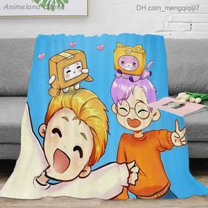 Blankets Swaddling Lankybox Foxy Boxy Throw Blanket Winter and Spring 3D Cute Cartoon Flannel Blanket Children's Bed Family Hotel Aircraft Warm Blanket Z230809