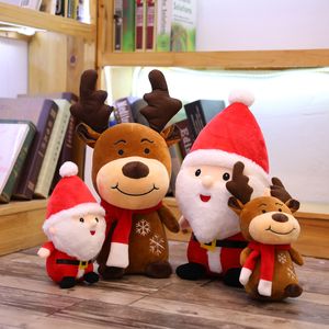 Оптовые фаршированные игрушки Custom Рождество Санта -Клаус Элк снеговик разные размеры мягкая милая плюшевая фаршированная игрушка
