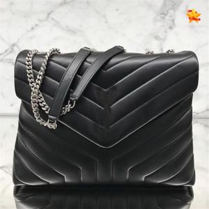 Сумка для кроссди -сумка Loulou Bag Women Designer Bag Luxury Dimbag Bag Black Ladies Металлическая цепная сумка.