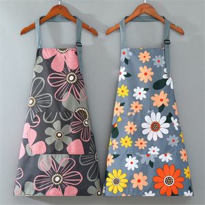 Aprons Cute Flower Kitchen Household OilProof Cooking Apron For Women Children Men Waterproof Adult Coffee Baking Accessories 230809