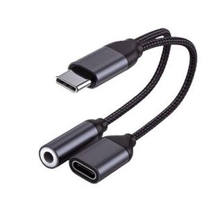 2 в 1 USB C до 3,5 мм кабель адаптеров для наушников для наушников Type C Audio Aux Aux Adapter Adapter Adapter Заряд