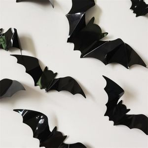 Другое мероприятие вечеринка поставляет 16pcs Halloween 3D Black Bat Stall Stickers Stailable Diy Decal Cerseration Learror Bats 230808