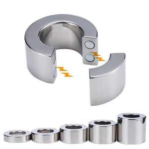 Cockrings Magnetic Ball Stretcher Stainless Steel Metal Cock Ring Sex Toys For Men Scrotum Bondage Delay Ejaculation Penis Rings 18 230808