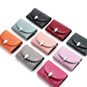 9 renk kadın tasarımcı kartı tutucu yılan tokası lüks kredi kartı sahibi timsah para cep organizatörü erkek kart cüzdan küçük çanta